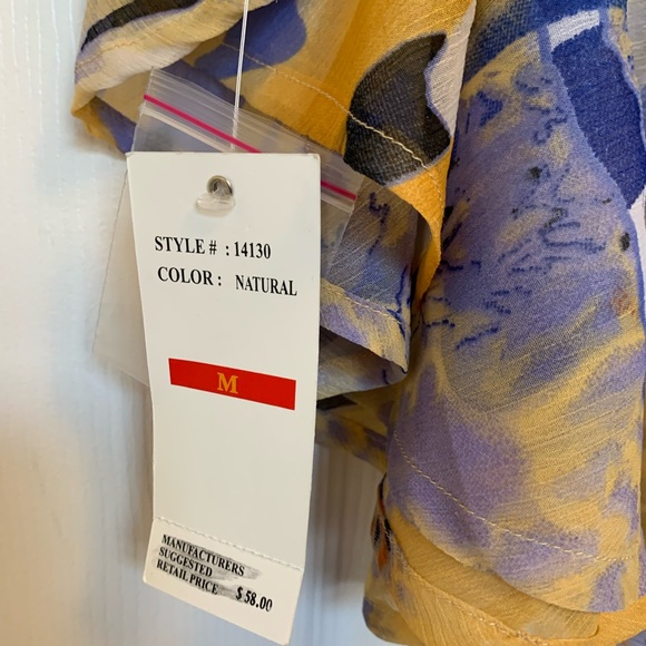 Kaktus Beaded Sheer Poncho Blouse Size Medium - Picture 12 of 16